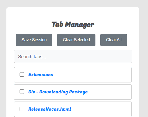 Tab Manager - Chrome Extension